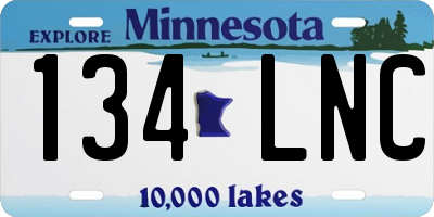 MN license plate 134LNC
