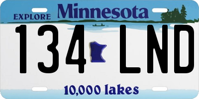 MN license plate 134LND