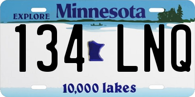 MN license plate 134LNQ