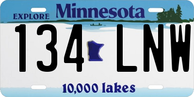 MN license plate 134LNW