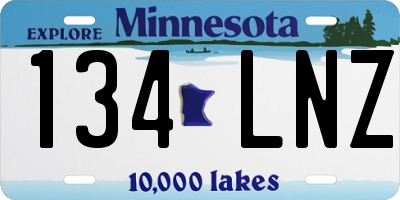 MN license plate 134LNZ