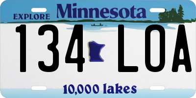 MN license plate 134LOA
