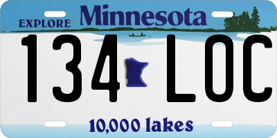 MN license plate 134LOC