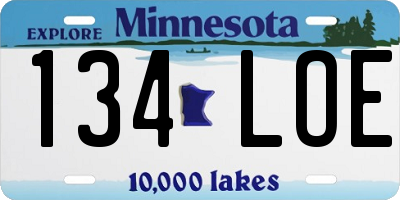 MN license plate 134LOE