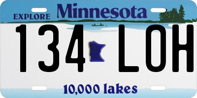 MN license plate 134LOH