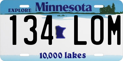 MN license plate 134LOM