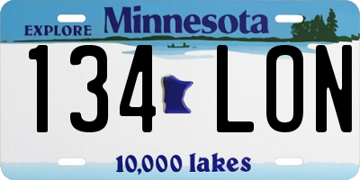 MN license plate 134LON