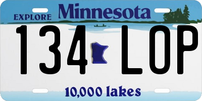 MN license plate 134LOP