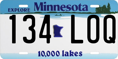 MN license plate 134LOQ