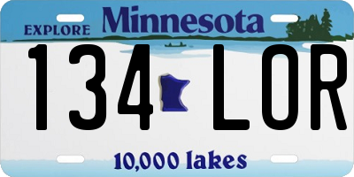 MN license plate 134LOR