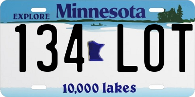 MN license plate 134LOT