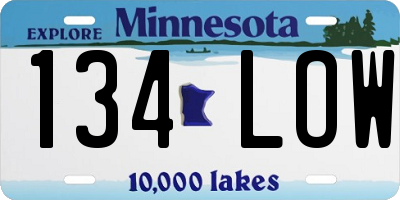 MN license plate 134LOW