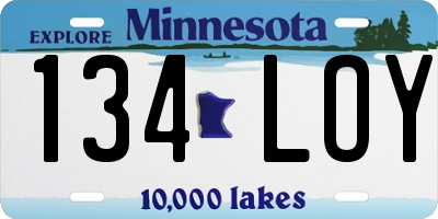 MN license plate 134LOY