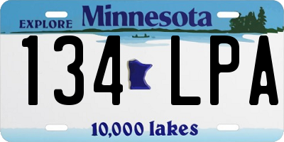 MN license plate 134LPA