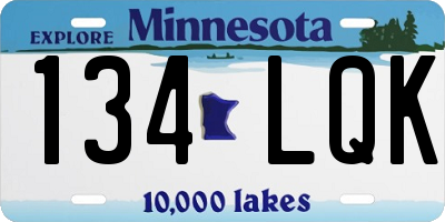 MN license plate 134LQK