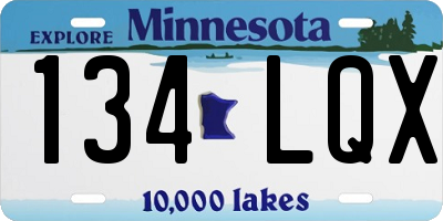 MN license plate 134LQX