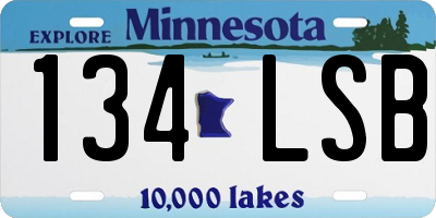 MN license plate 134LSB