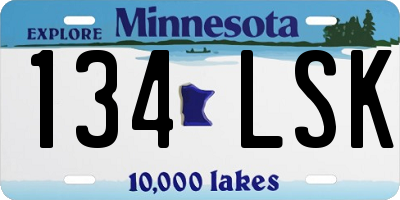 MN license plate 134LSK