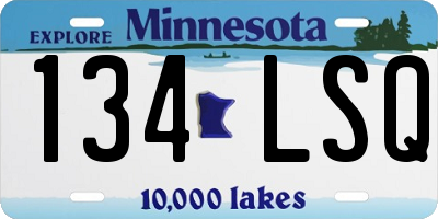 MN license plate 134LSQ