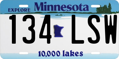 MN license plate 134LSW
