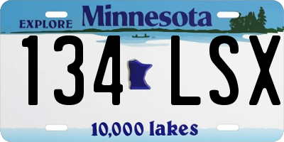 MN license plate 134LSX