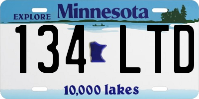 MN license plate 134LTD