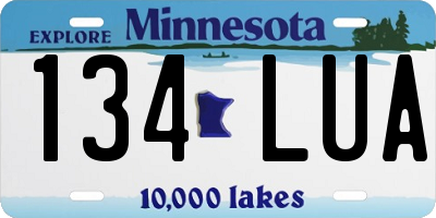 MN license plate 134LUA