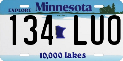 MN license plate 134LUO
