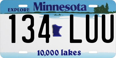 MN license plate 134LUU