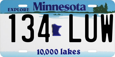 MN license plate 134LUW
