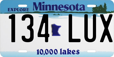 MN license plate 134LUX