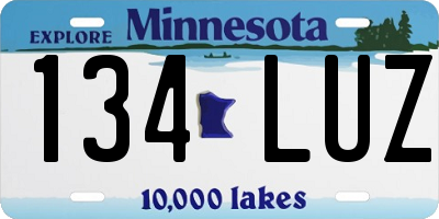 MN license plate 134LUZ