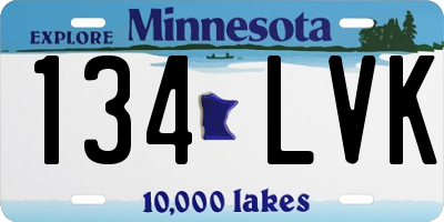 MN license plate 134LVK