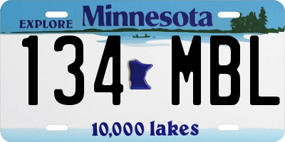 MN license plate 134MBL