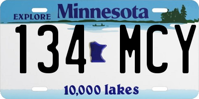 MN license plate 134MCY