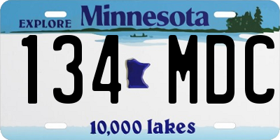 MN license plate 134MDC