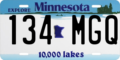 MN license plate 134MGQ