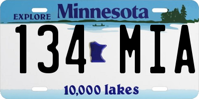MN license plate 134MIA