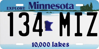 MN license plate 134MIZ