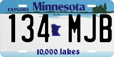 MN license plate 134MJB