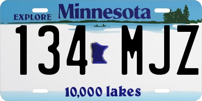 MN license plate 134MJZ