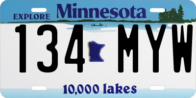 MN license plate 134MYW