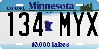 MN license plate 134MYX