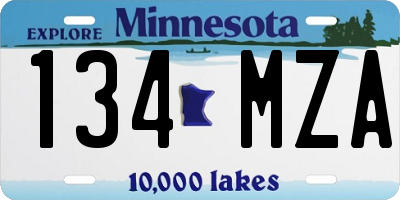 MN license plate 134MZA
