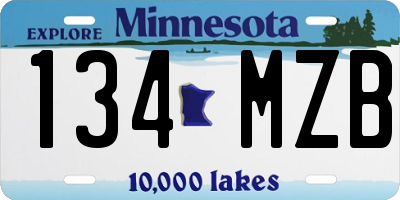 MN license plate 134MZB