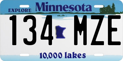 MN license plate 134MZE
