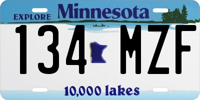 MN license plate 134MZF