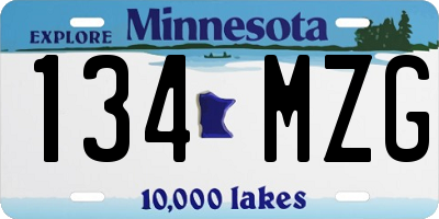 MN license plate 134MZG