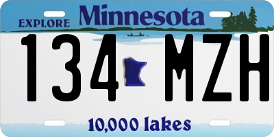 MN license plate 134MZH