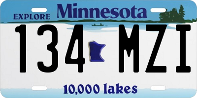 MN license plate 134MZI